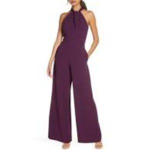 Julia Jordan Jumpsuit sz 6 or 14 Plum Halter NWT